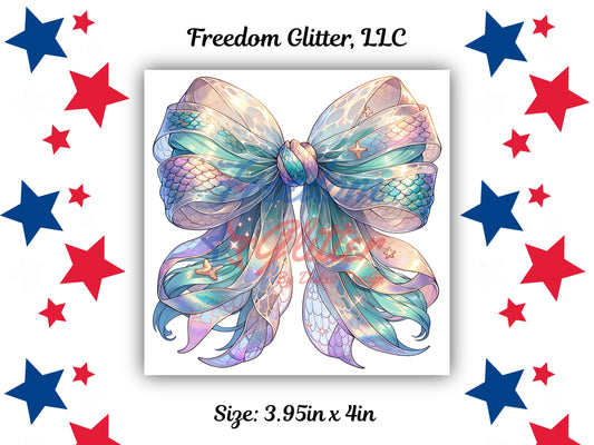 Mermaid Ribbon Bow Decal (UVDTF)