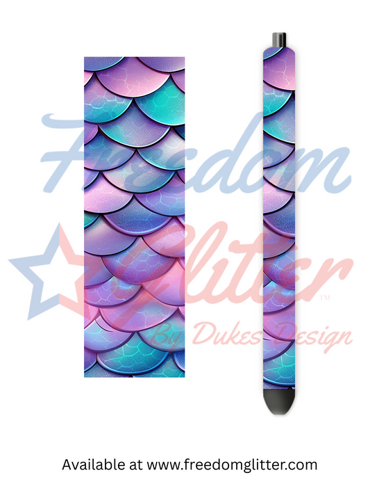 Mermaid Scales 2 Pen Wrap (Vinyl)
