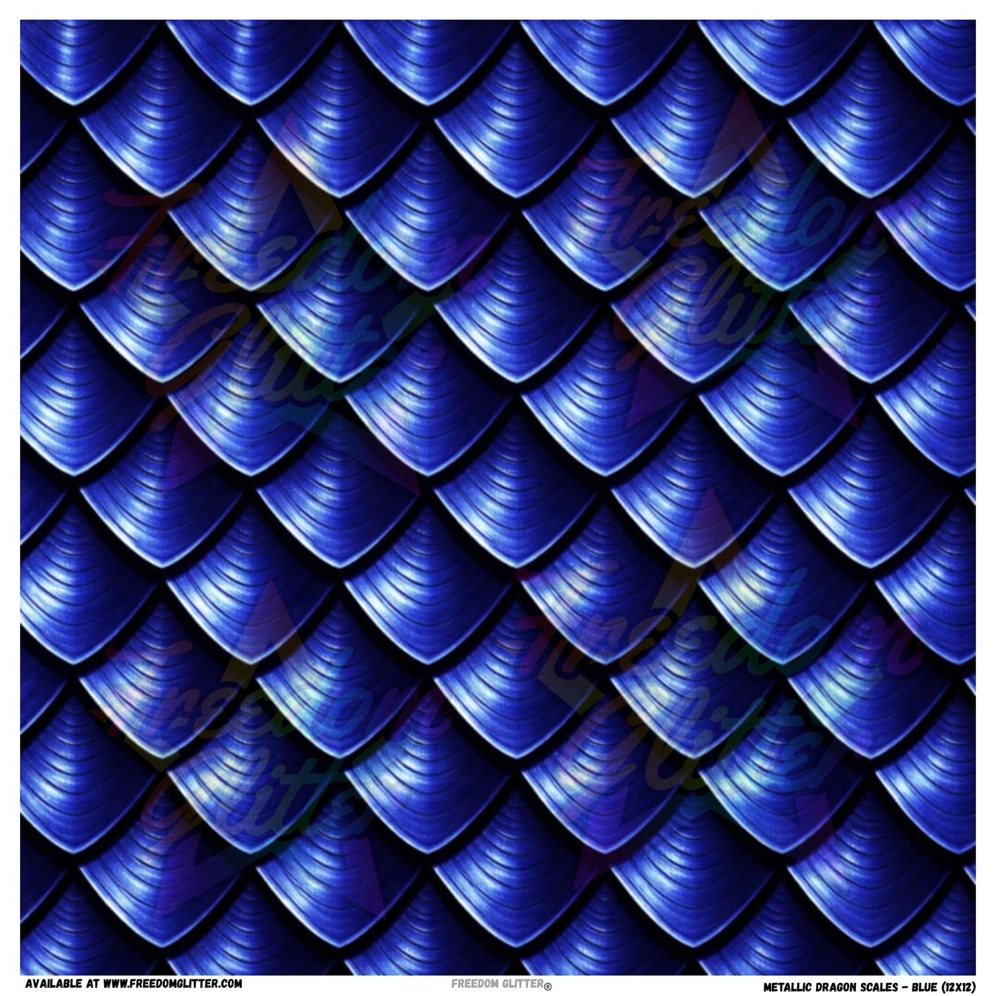 Metallic Dragon Scales - Blue (Printed Vinyl)