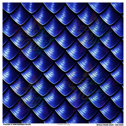 Metallic Dragon Scales - Blue (Printed Vinyl)