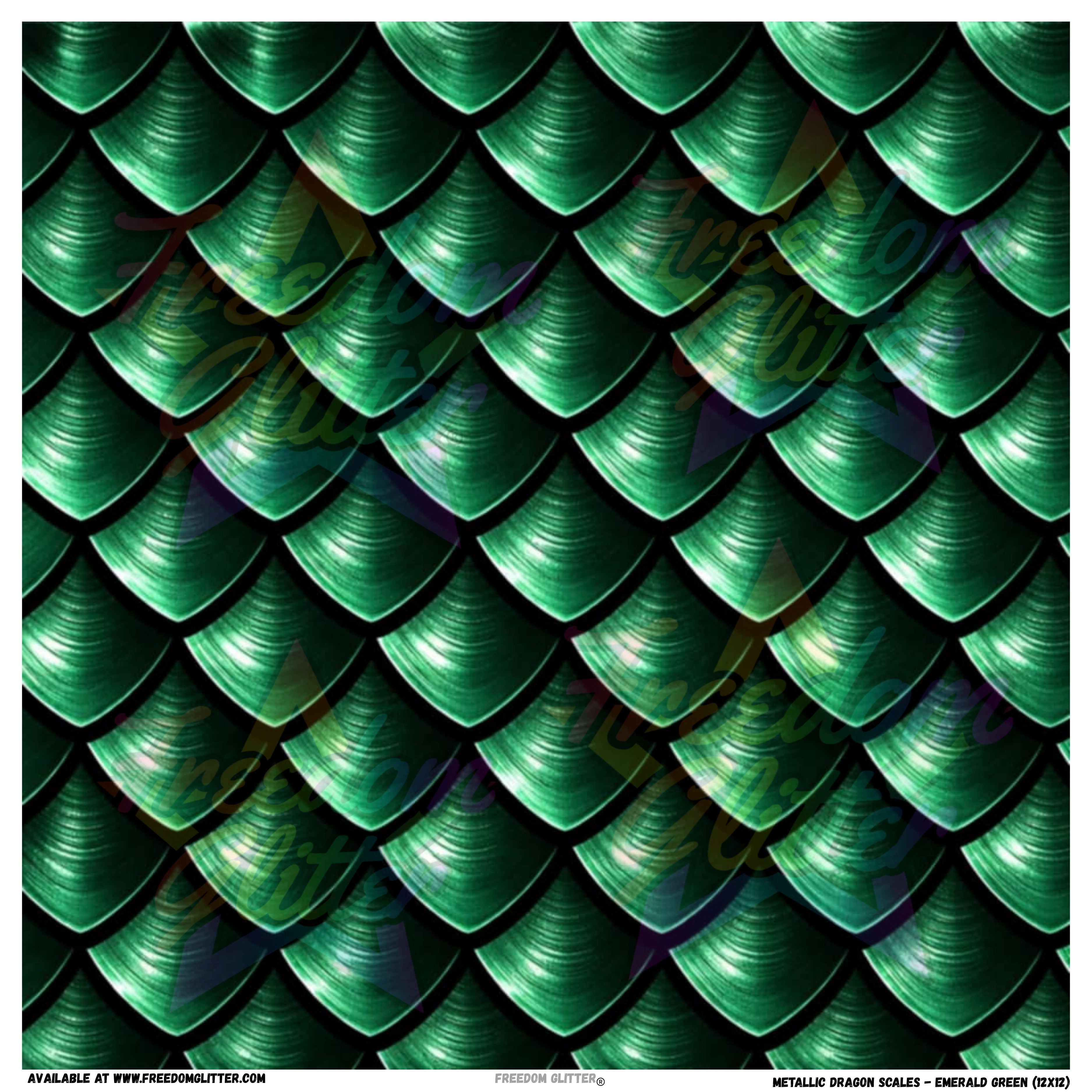 Metallic Dragon Scales - Emerald Green (Printed Vinyl) – Freedom Glitter