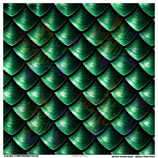 Metallic Dragon Scales - Emerald Green (Printed Vinyl)