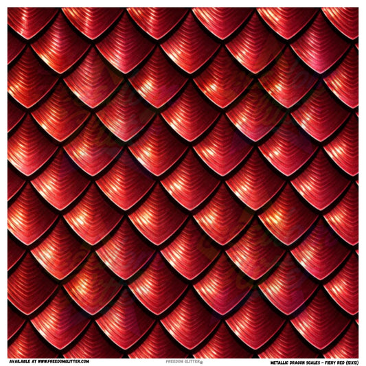 Metallic Dragon Scales - Fiery Red (Printed Vinyl)
