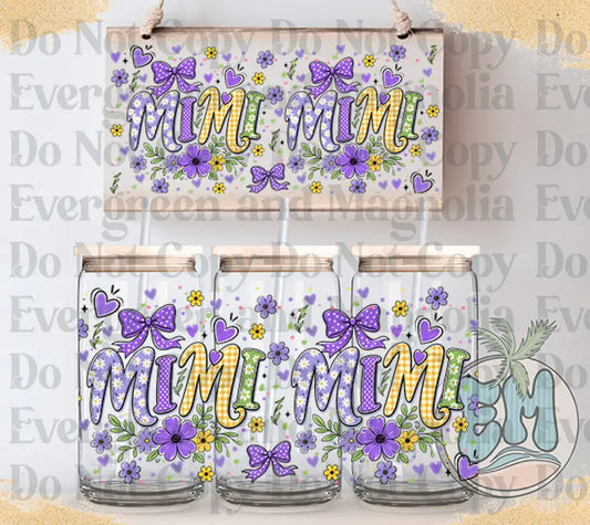 Mimi purple bows and flowers
