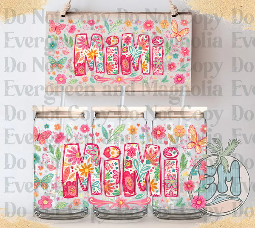 Mimi butterfly and flowers