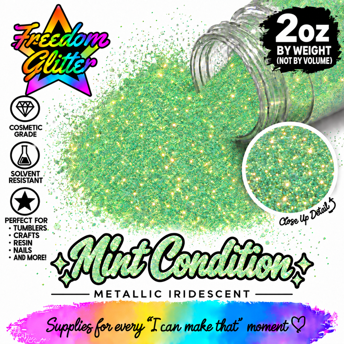 Mint Condition (Metallic/Iridescent Glitter)
