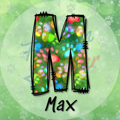 Customized Christmas Pet Gift Tags - Light Paw Letters