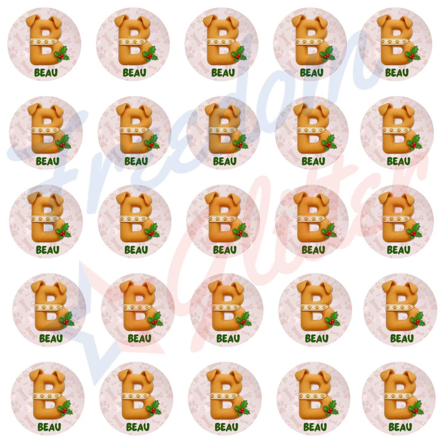 Customized Christmas Pet Gift Tags - Cute Dog Ears