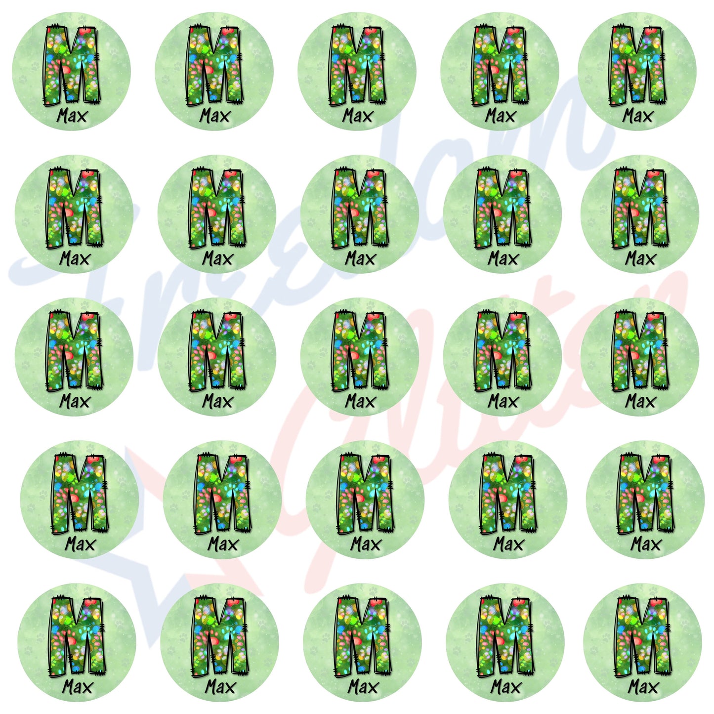 Customized Christmas Pet Gift Tags - Light Paw Letters