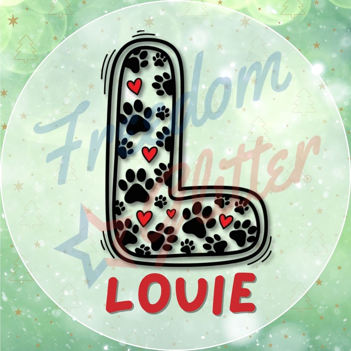 Customized Christmas Pet Gift Tags - Doodle Paw Prints