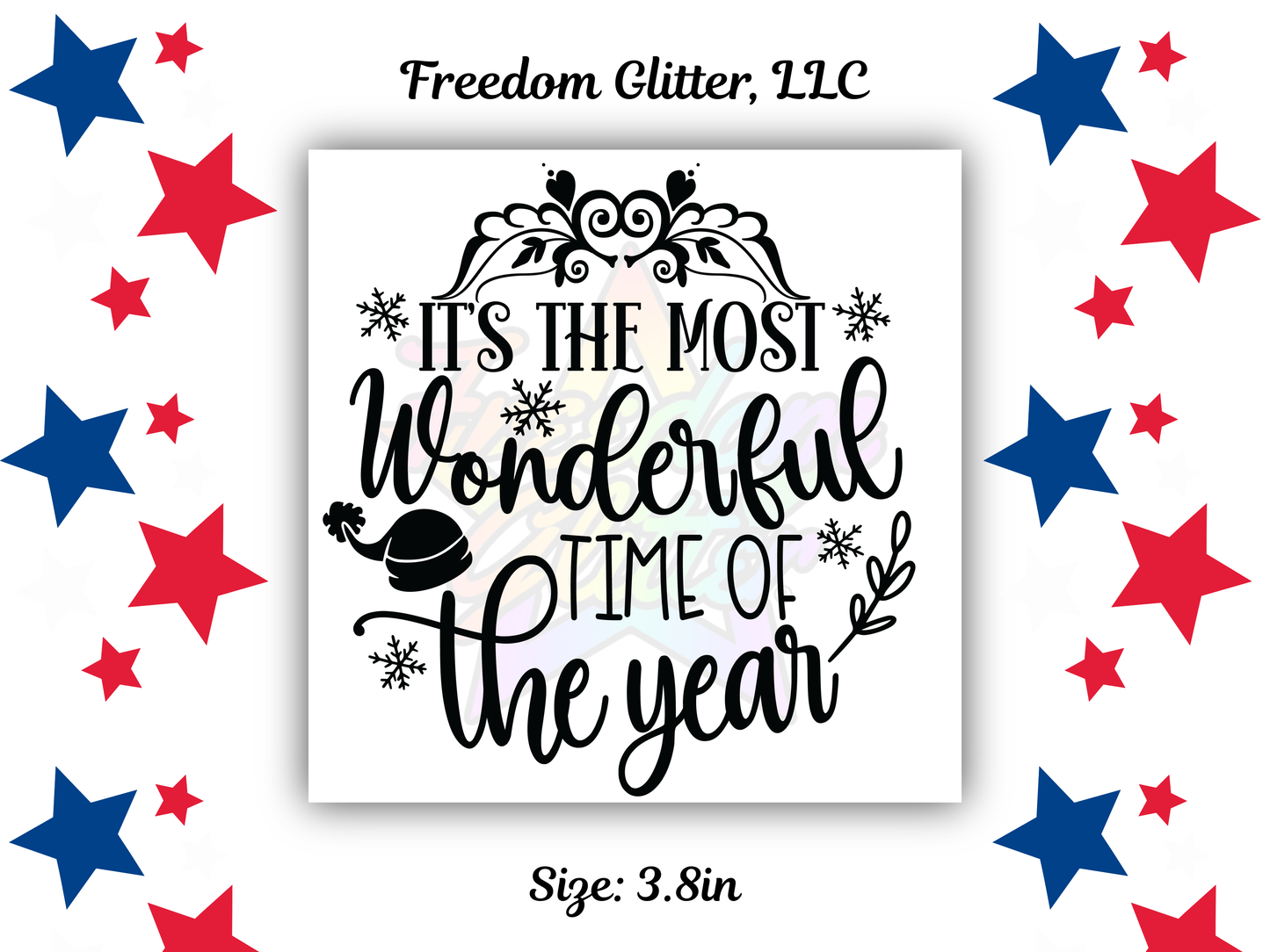 The Most Wonderful Time of the Year UVDTF Transfer – 3.8" Ornament Design