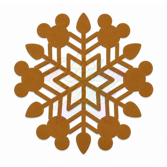 Mouse Head Snowflake 3 Acrylic Ornament Blank – 4"