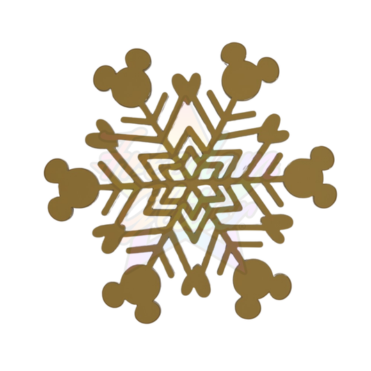 Mouse Head Snowflake 4 Acrylic Ornament Blank – 4"