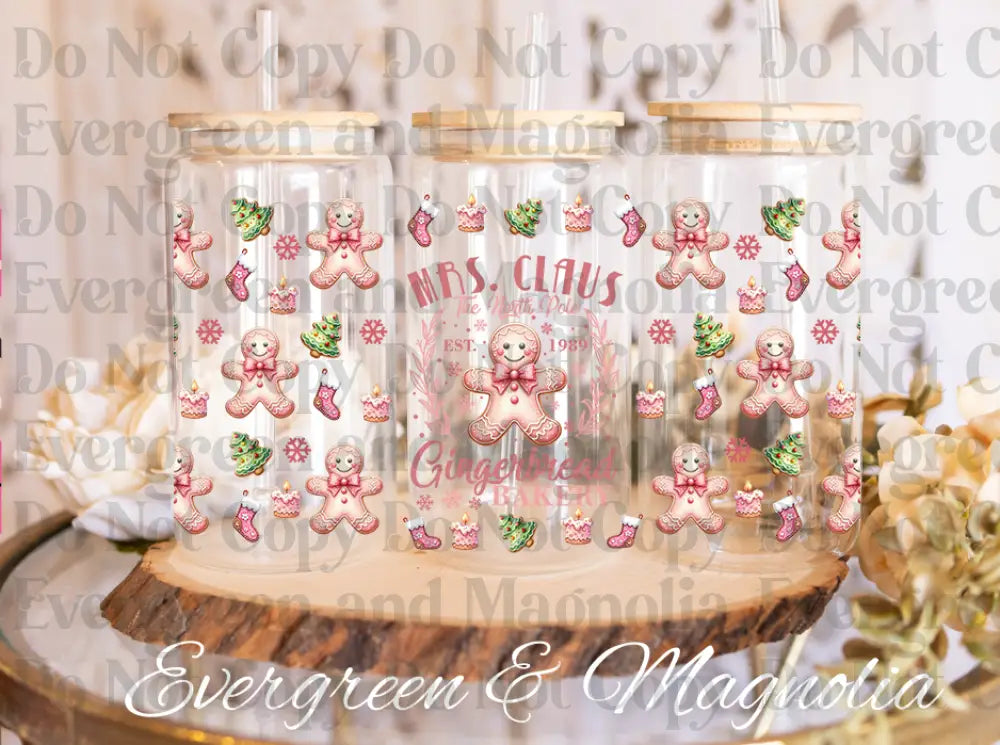 Mrs Claus The North Pole glass can