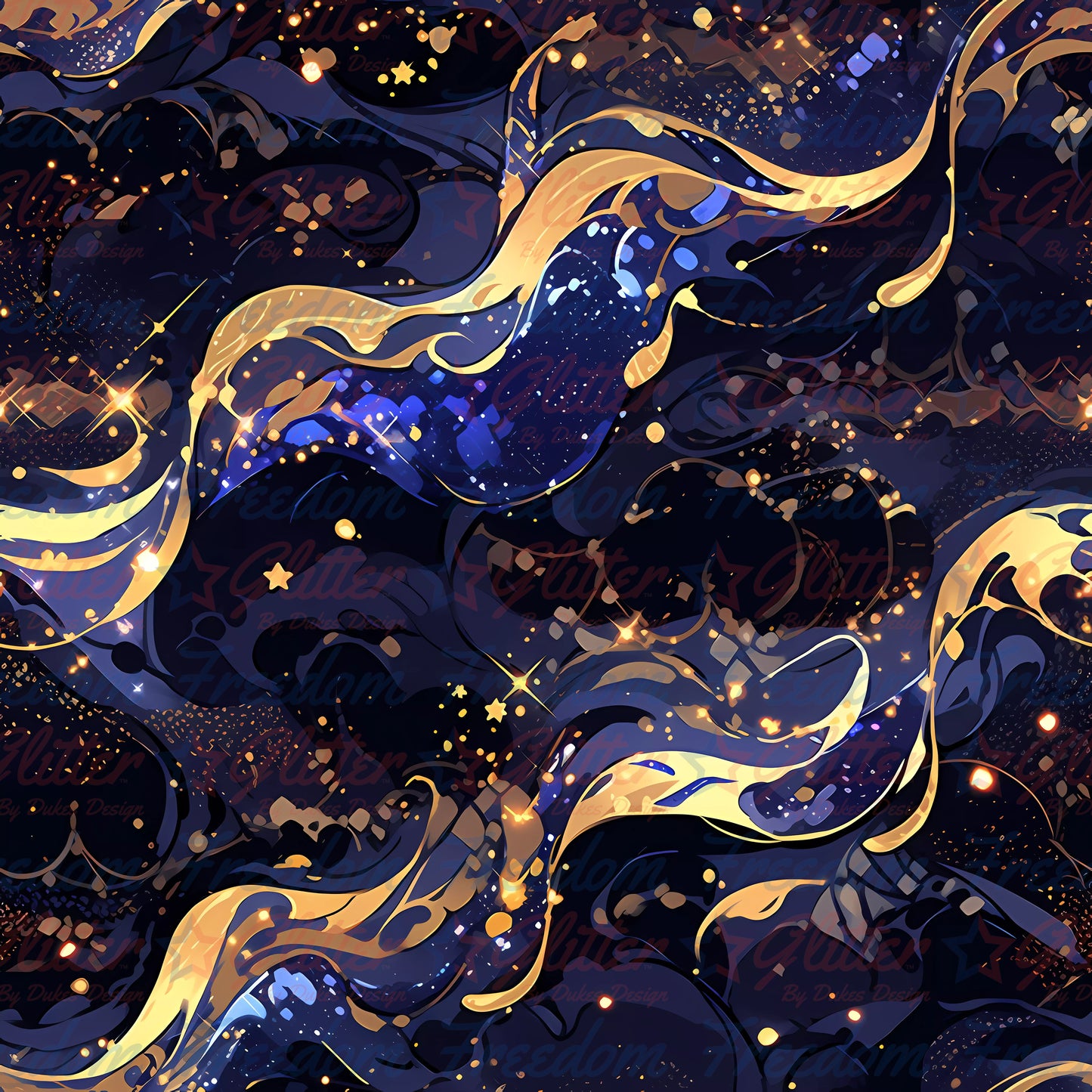 Navy & Gold Abstract 5 (Printed Vinyl)