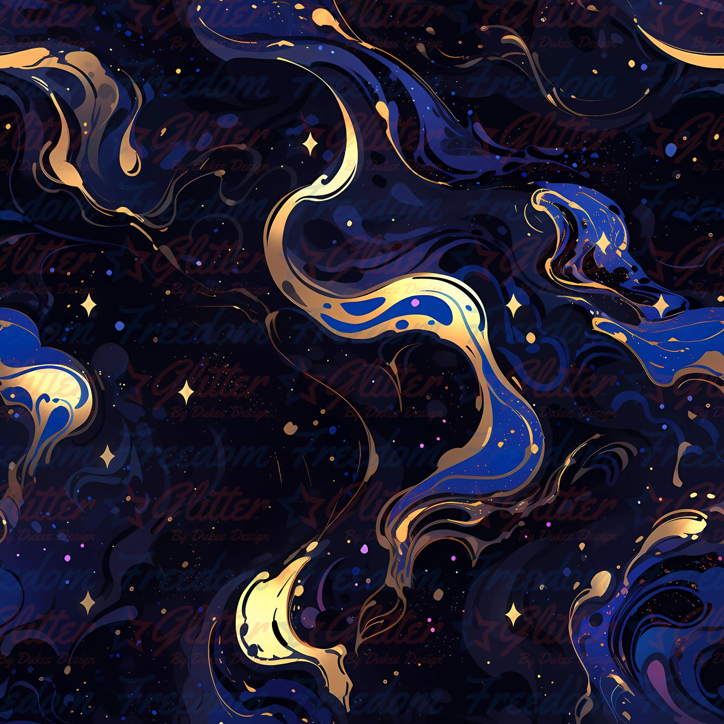 Navy & Gold Abstract 8 (Printed Vinyl)