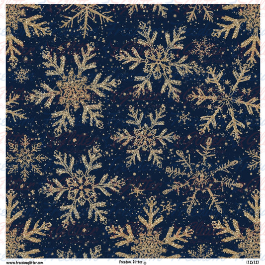 Navy & Snowflakes 1 (Printed Vinyl)
