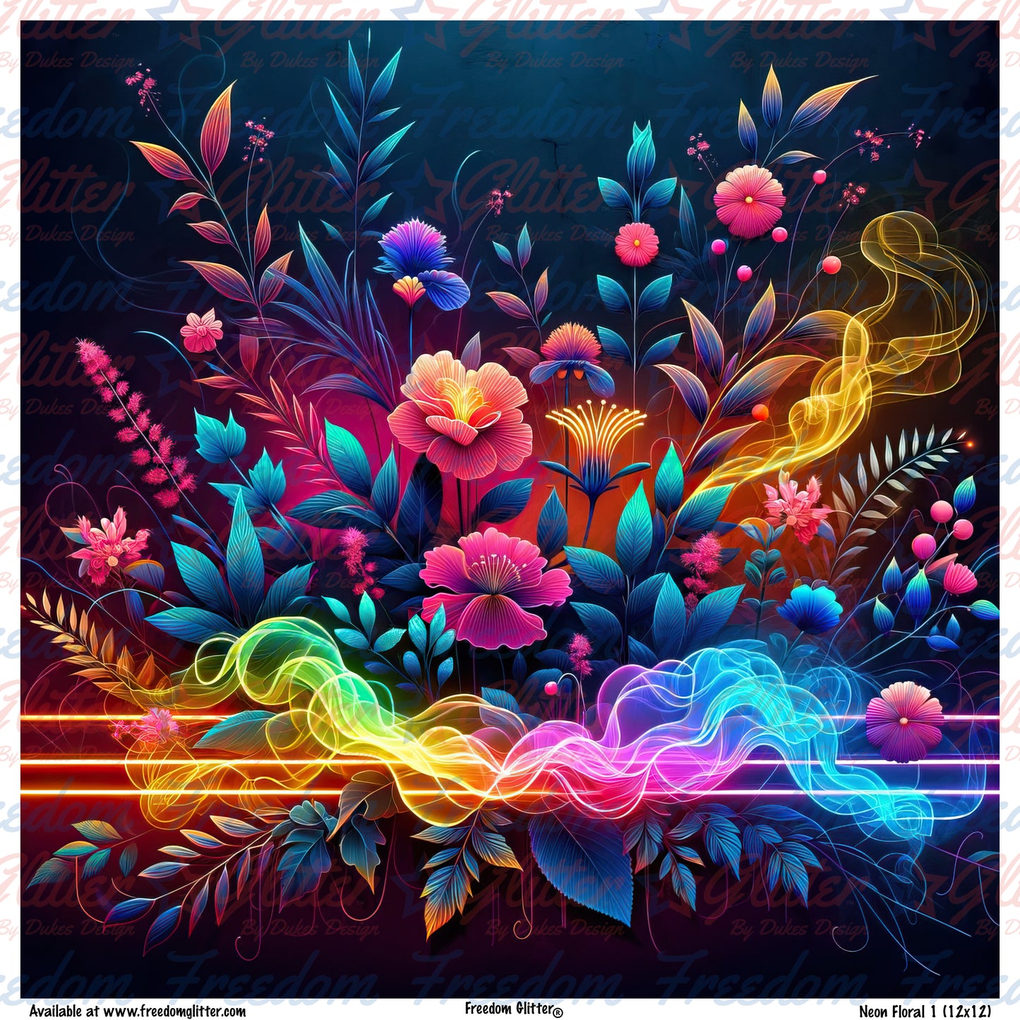 Neon Floral 1 (Printed Vinyl)