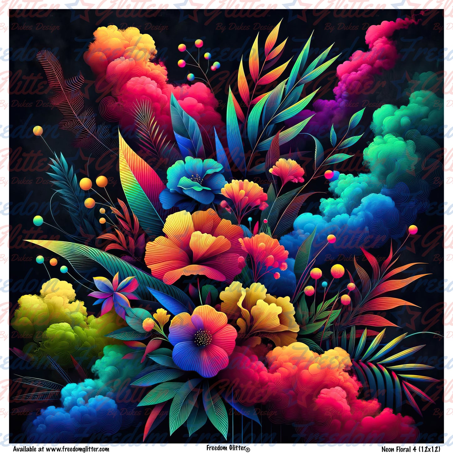 Neon Floral 4 (Printed Vinyl)