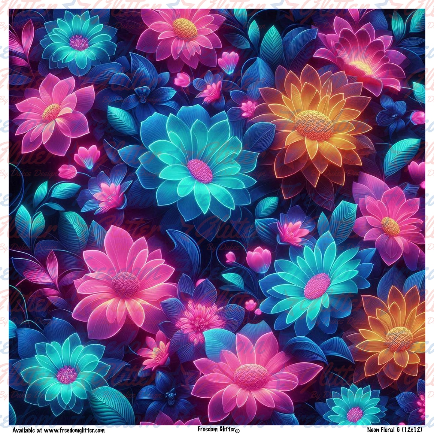 Neon Floral 6 (Printed Vinyl)