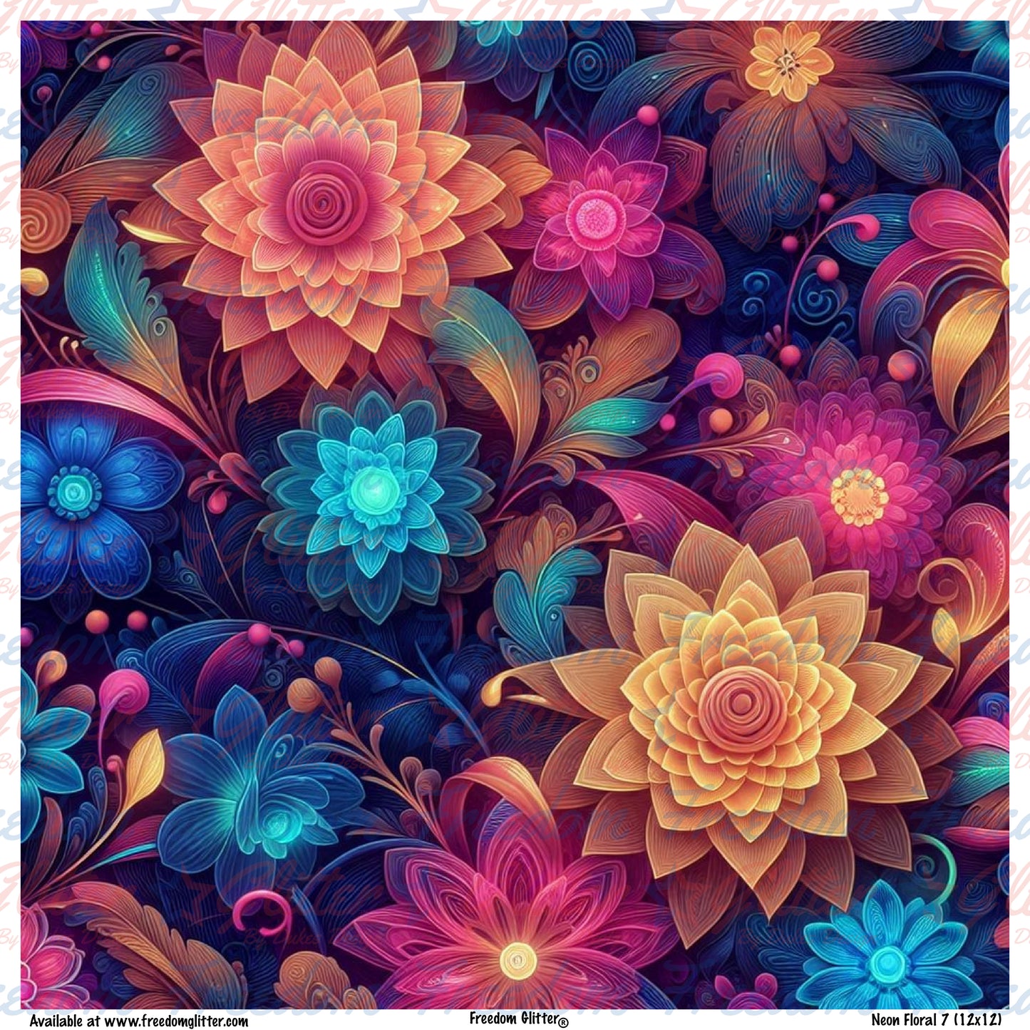 Neon Floral 8 (Printed Vinyl)