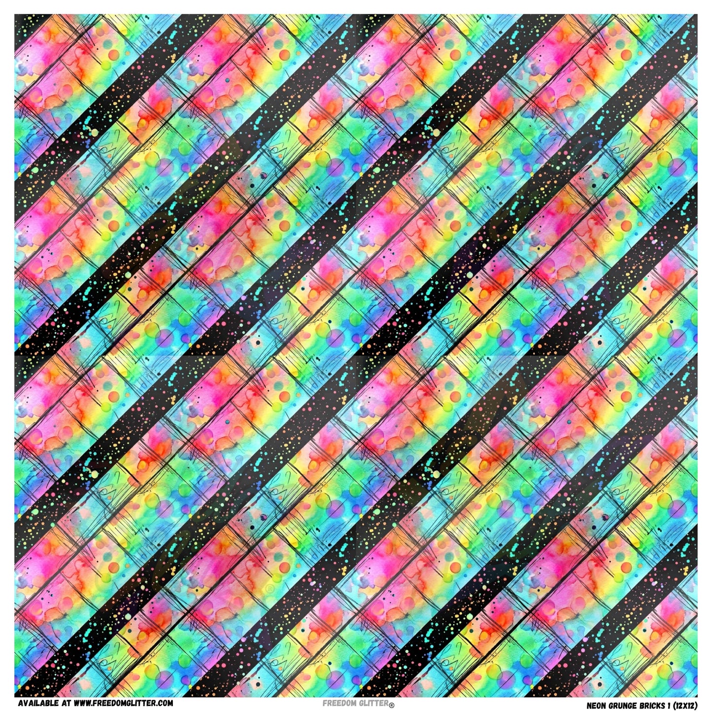 Neon Grunge Bricks 1 (Printed Vinyl)