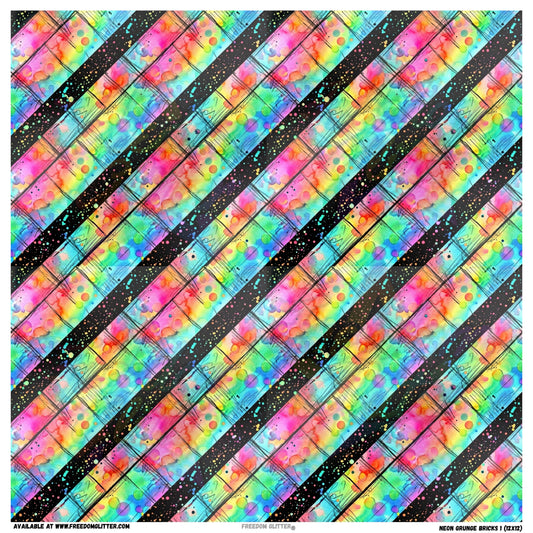 Neon Grunge Bricks 1 (Printed Vinyl)