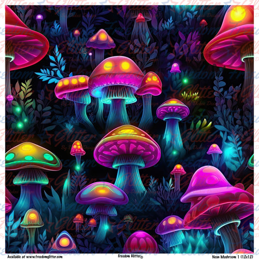 Neon Mushrooms 1 (Printed Vinyl)