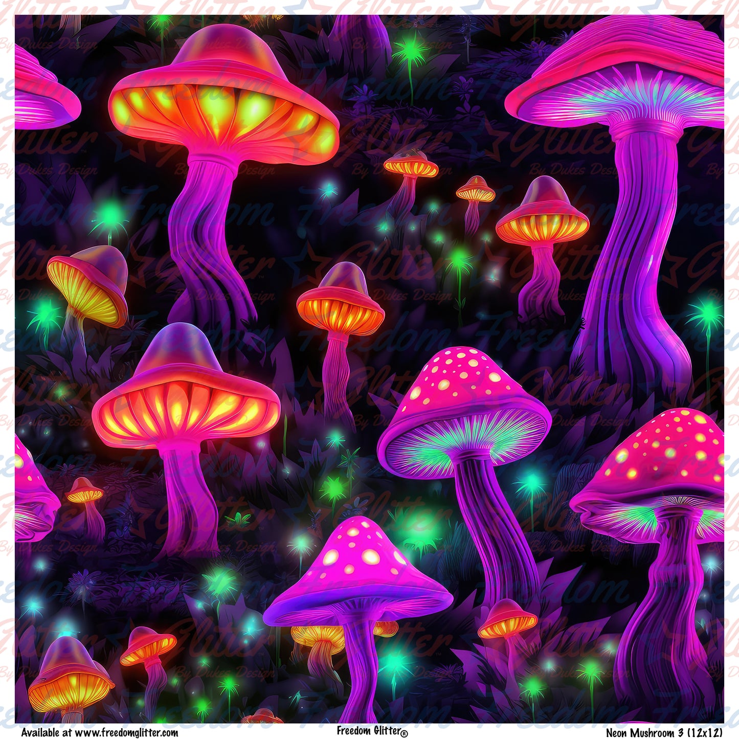 Neon Mushrooms 3 (Printed Vinyl)