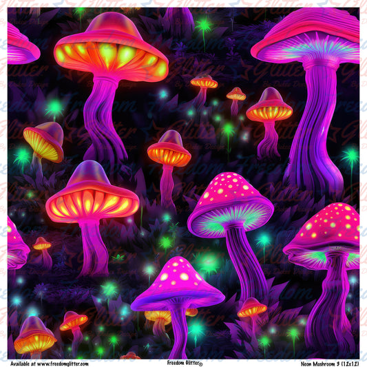 Neon Mushrooms 3 (Printed Vinyl)