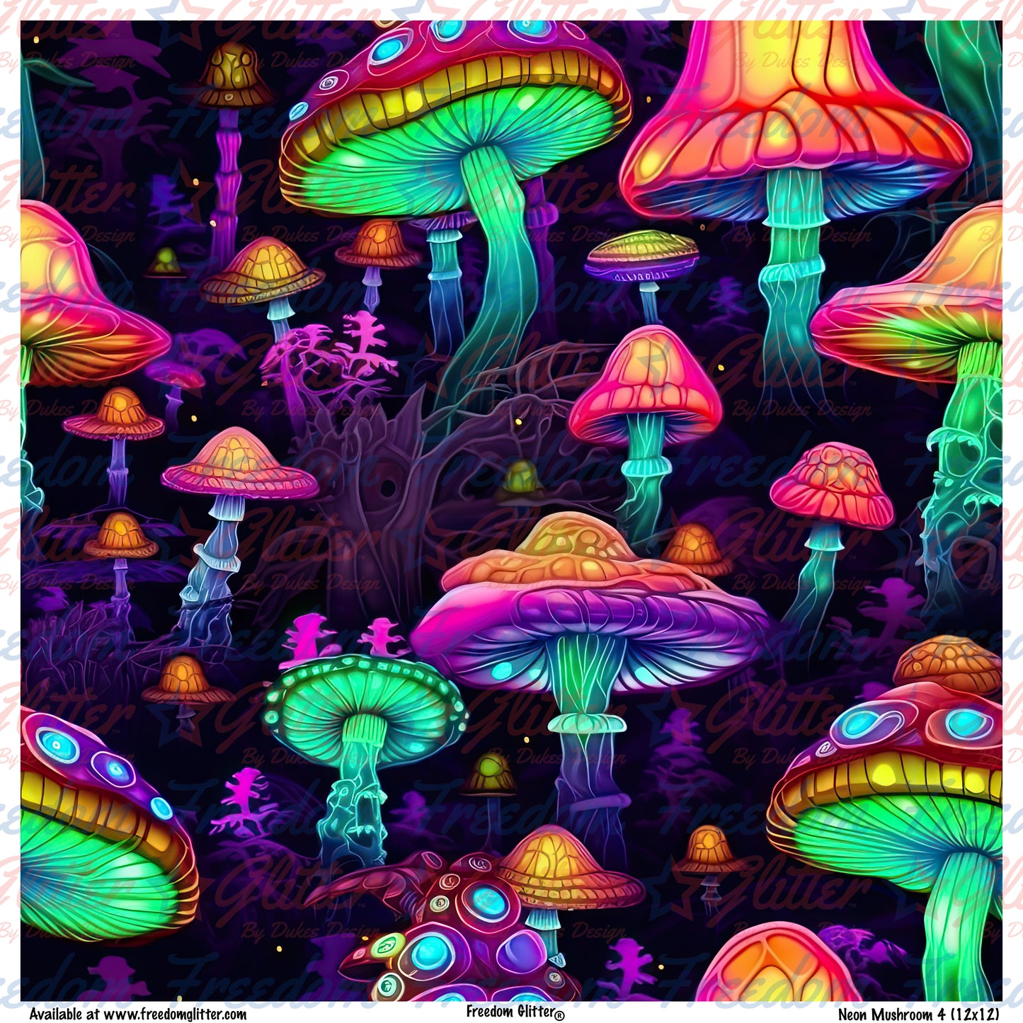 Neon Mushrooms 4 (Printed Vinyl)