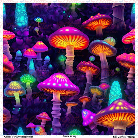 Neon Mushrooms 5 (Printed Vinyl)