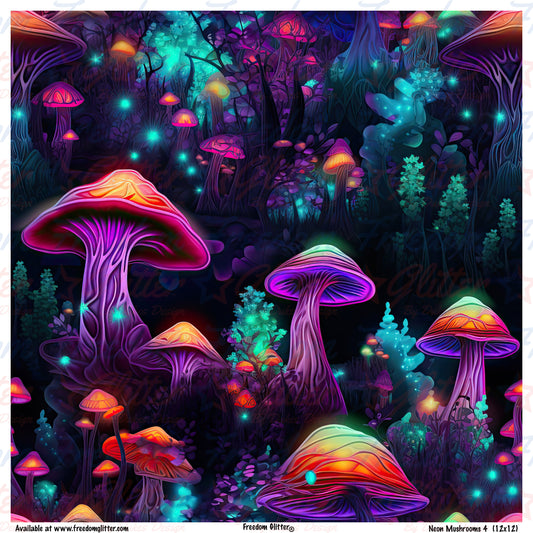 Neon Mushrooms 2 (Printed Vinyl)