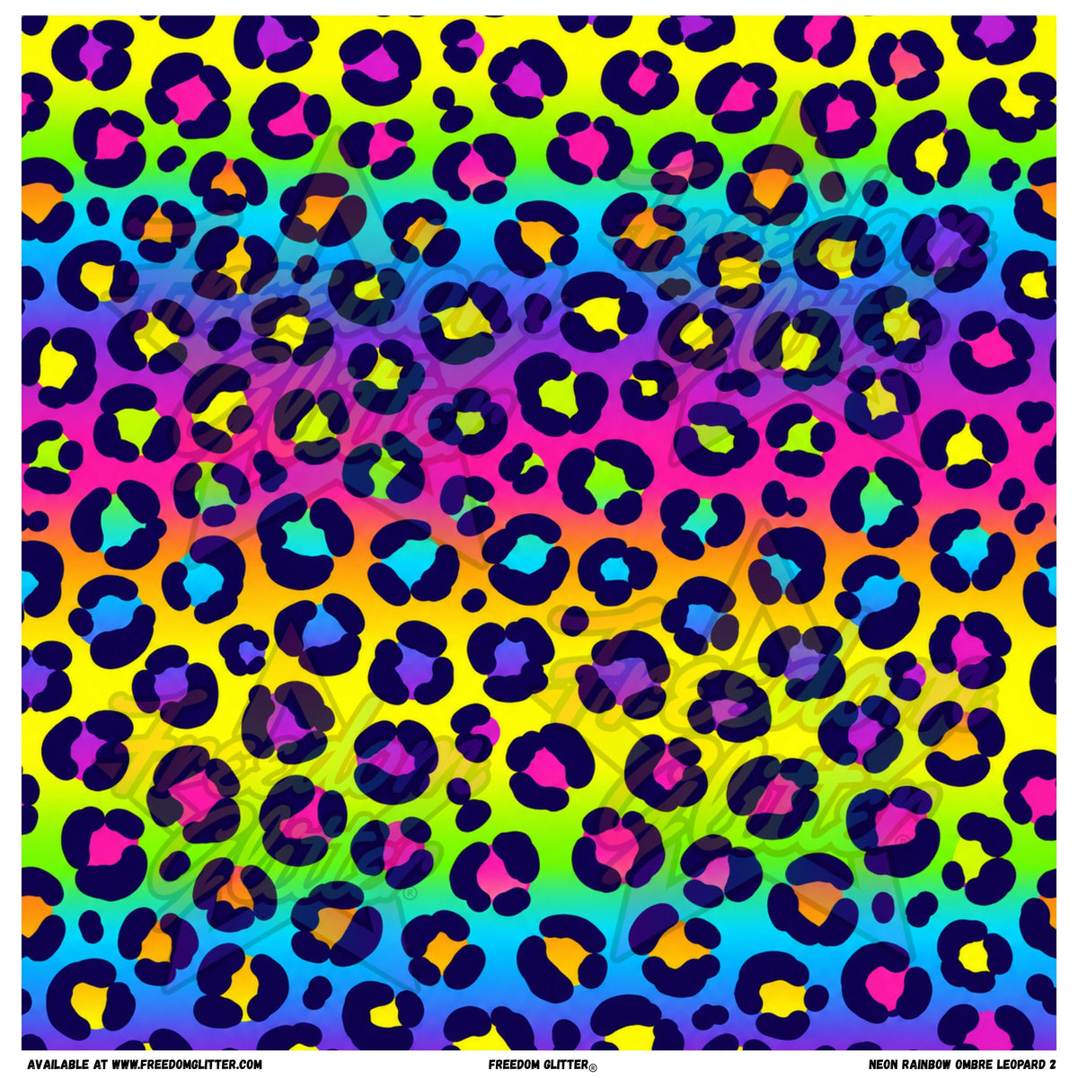 Neon Rainbow Ombre Leopard 2 (Printed Vinyl)