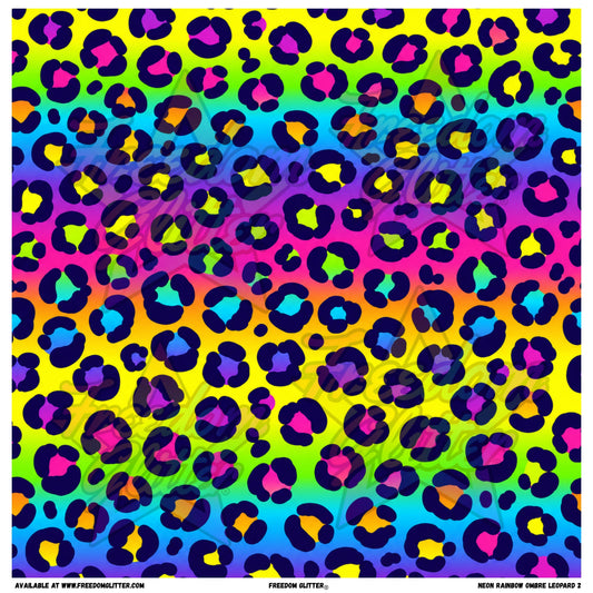 Neon Rainbow Ombre Leopard 2 (Printed Vinyl)