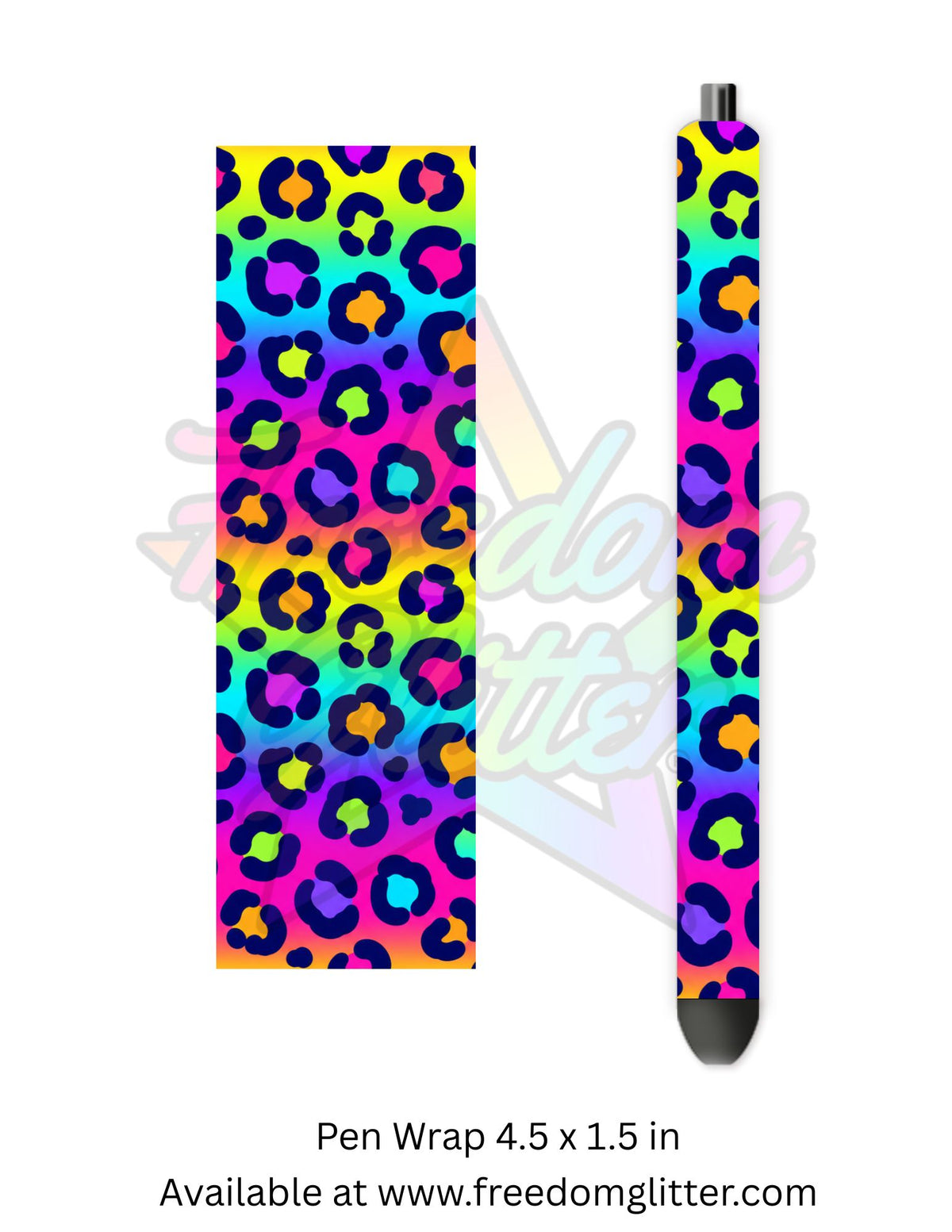 Neon Rainbow Ombre Leopard (Printed Vinyl)