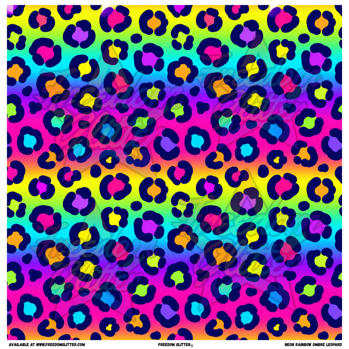 Neon Rainbow Ombre Leopard (Printed Vinyl)