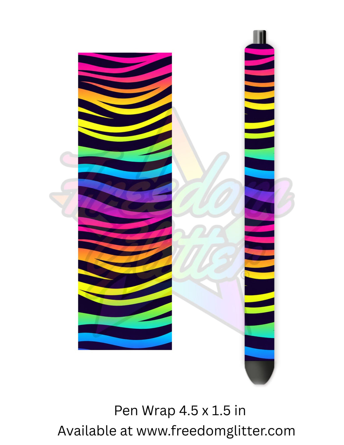 Neon Rainbow Ombre Zebra 2 (Printed Vinyl)