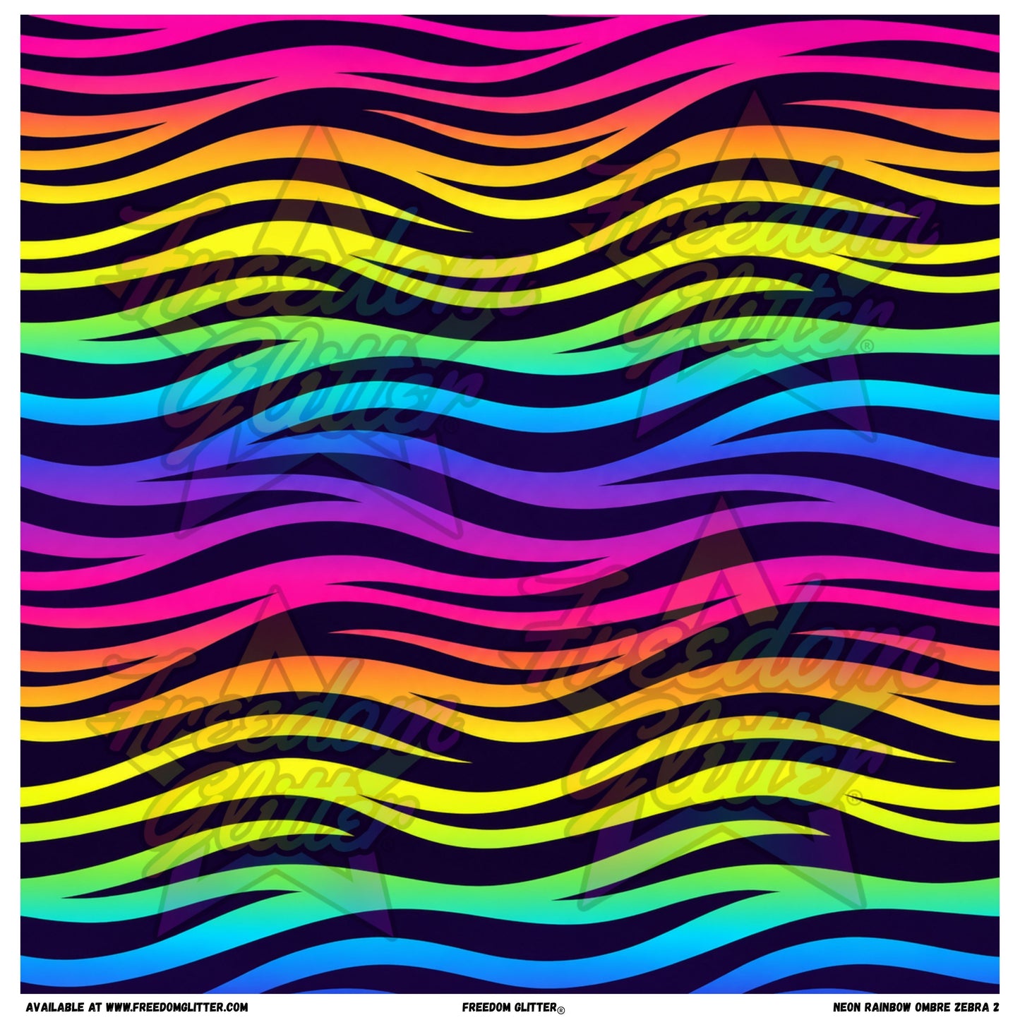 Neon Rainbow Ombre Zebra 2 (Printed Vinyl)