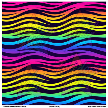 Neon Rainbow Ombre Zebra 2 (Printed Vinyl)