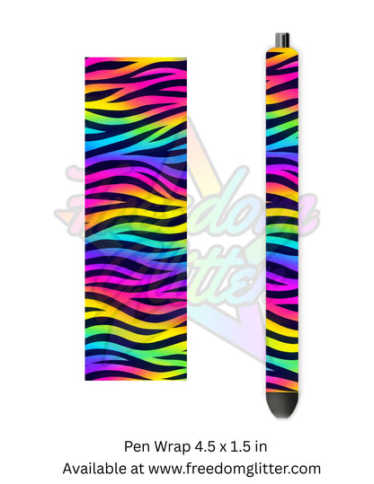 Neon Rainbow Ombre Zebra (Printed Vinyl)