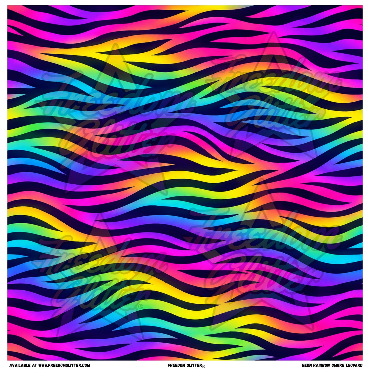Neon Rainbow Ombre Zebra (Printed Vinyl)
