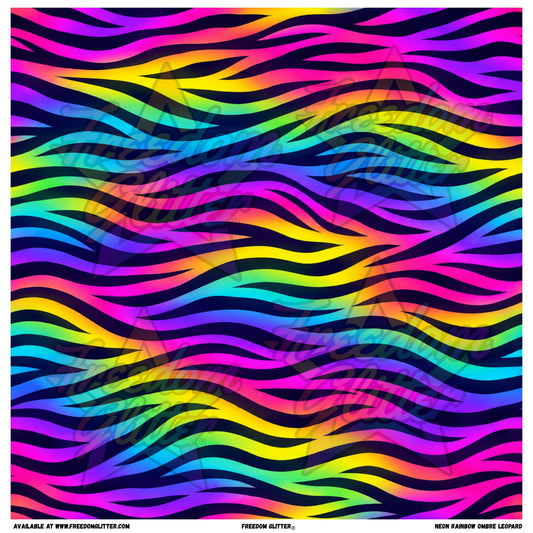 Neon Rainbow Ombre Zebra (Printed Vinyl)