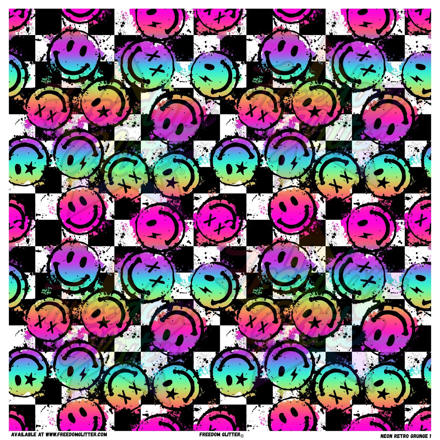 Neon Retro Grunge 1 (Printed Vinyl)