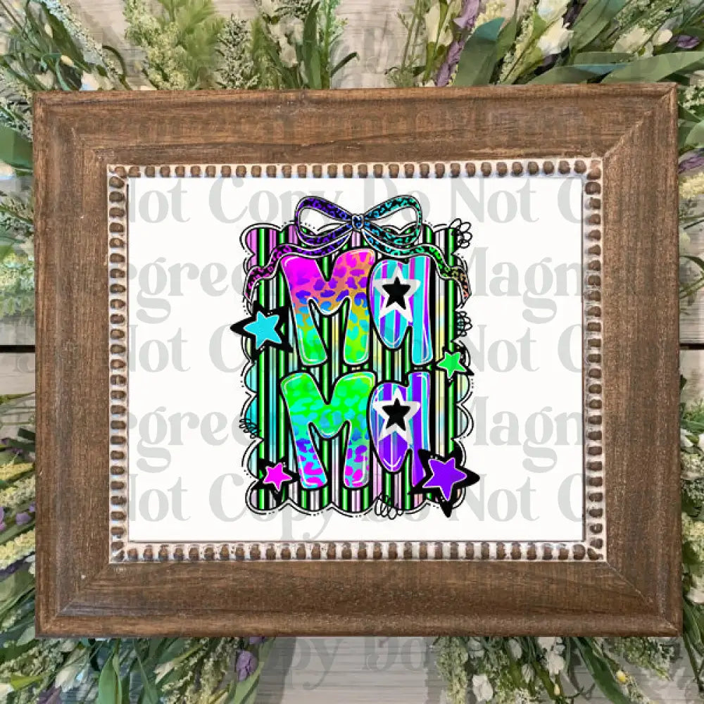 Neon leopard mama