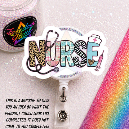 Nurse - Nurse 2 2" Badge Reel Acrylic Blank