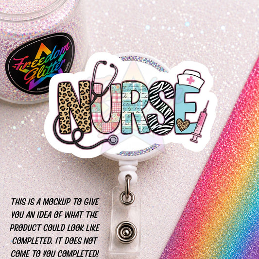 Nurse - Nurse 2 2" Badge Reel Acrylic Blank