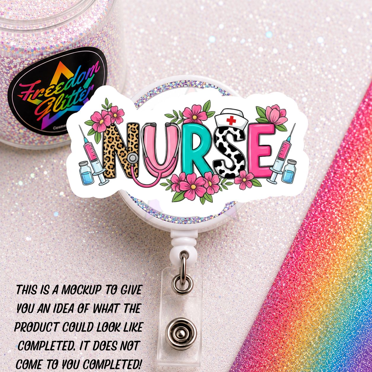 Nurse - Nurse 3 2" Badge Reel Acrylic Blank