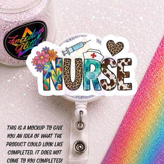 Nurse - Nurse 4 2" Badge Reel Acrylic Blank