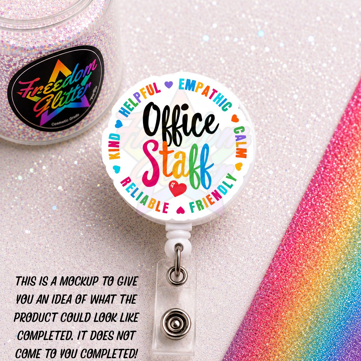 Office Staff - Office Staff 1 2" Badge Reel Acrylic Blank